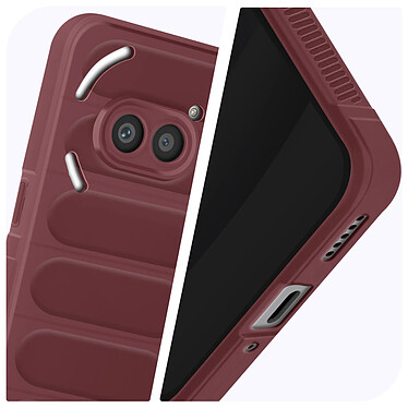 Avizar Coque pour Nothing Phone 2a Antichoc Silicone Motif texturé 3D Bordeaux pas cher