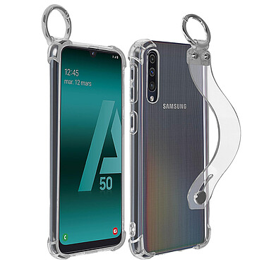 Avizar Coque Samsung Galaxy A50 / A30s Antichoc avec Poignée et Mousqueton Transparent