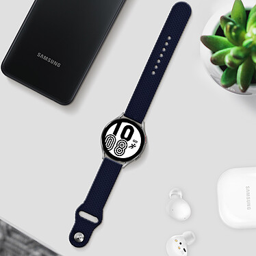 Avis Avizar Bracelet pour Samsung Galaxy Watch 4 en Silicone tressé Soft-touch Bleu Nuit