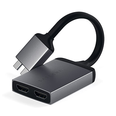 Satechi Adaptateur HDMI Double USB-C Space Grey-GRIS