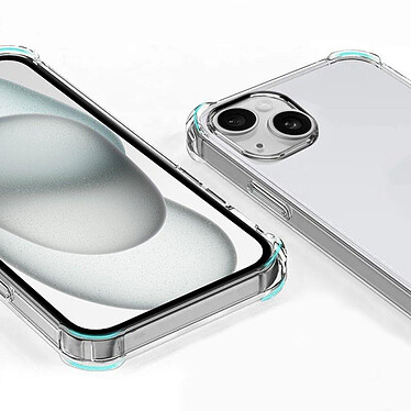 Acheter Evetane Coque iPhone 15 Plus Antichoc Silicone bords renforcés + 2 Vitres en verre trempé Protection écran