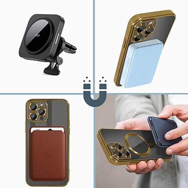 Acheter Avizar Coque MagSafe pour iPhone 13 Pro Silicone Protection Caméra  Contour Chromé Or