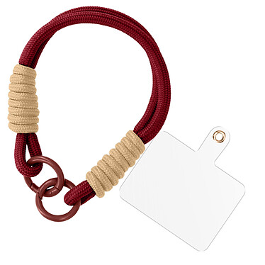 Avizar Bracelet pour téléphone Lanière courte Nylon Bordeaux