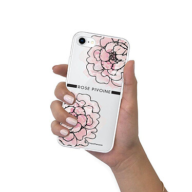 LaCoqueFrançaise Coque iPhone 7/8/ iPhone SE 2020/ 2022 silicone transparente Motif Rose Pivoine ultra resistant pas cher