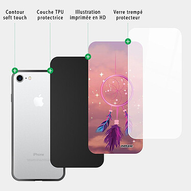 Acheter Evetane Coque iPhone 7/8/ iPhone SE 2020/ 2022 Coque Soft Touch Glossy Attrape rêve rose Design