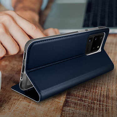 Dux Ducis Étui pour Samsung Galaxy S20 Ultra Porte-carte Support Vidéo  Bleu Nuit pas cher