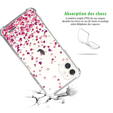 Avis Evetane Coque iPhone 11 anti-choc souple angles renforcés transparente Motif Confettis De Coeur