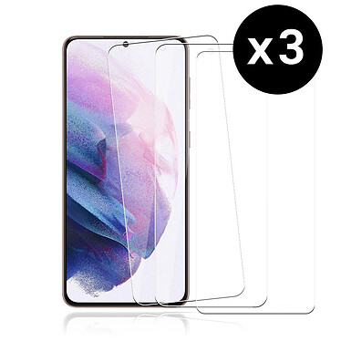 Evetane Lot de 3 Vitres Samsung Galaxy S21+ 5G en verre trempé transparente Motif