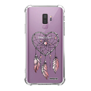 Evetane Coque Samsung Galaxy S9 Plus anti-choc souple angles renforcés transparente Motif Attrape coeur