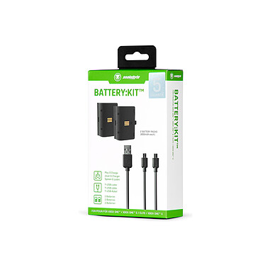 snakebyte - Pack 2 batteries rechargeables xbox one noires pas cher