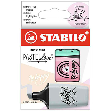 STABILO Surligneur BOSS MINI Pastellove 2.0,étui carton de 3