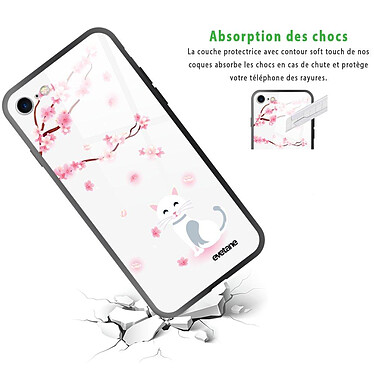 Avis Evetane Coque iPhone 7/8/ iPhone SE 2020/ 2022 Coque Soft Touch Glossy Chat et Fleurs Design