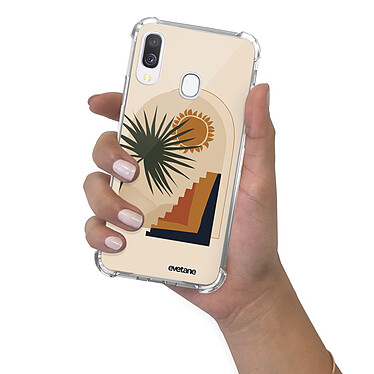 Evetane Coque Samsung Galaxy A40 anti-choc souple angles renforcés transparente Motif Palmier et Soleil beige pas cher
