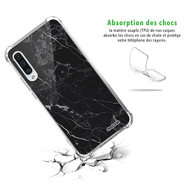Avis Evetane Coque Samsung Galaxy A50 anti-choc souple angles renforcés transparente Motif Marbre noir