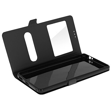 Avizar Housse Sony Xperia XA Ultra Etui Double Fenêtre Coque Silicone Gel - noir