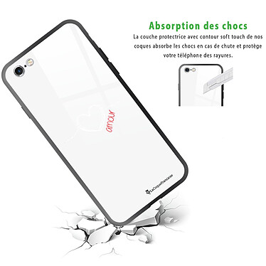 Avis LaCoqueFrançaise Coque iPhone 6/6S Coque Soft Touch Glossy Coeur Blanc Amour Design
