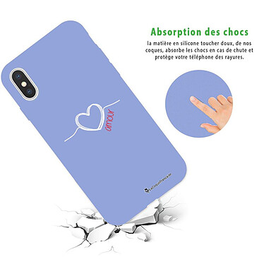 Avis LaCoqueFrançaise Coque iPhone X/Xs Silicone Liquide Douce lilas Coeur Blanc Amour
