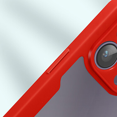 Avizar Coque pour iPhone 14 Pro Antichoc Dos Plexiglas Avant Polymère Coins Renforcés  Contour rouge pas cher