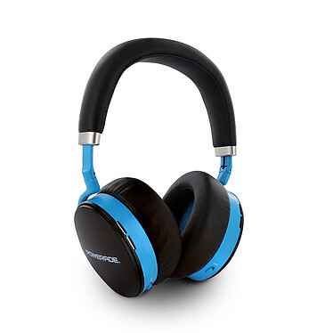 Powerade 480189 - Casque audio à réduction de bruit active ANC avec bluetooth aptX - noir et bleu cyan