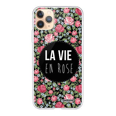 Evetane Coque iPhone 11 Pro silicone transparente Motif La Vie en Rose ultra resistant