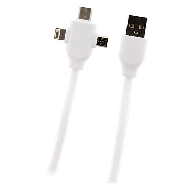 Avis Zenitech - Câble USB universel avec triple sortie USB-C, Micro USB et Lightning pour iPhone / iPad