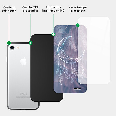 Acheter Evetane Coque iPhone 7/8/ iPhone SE 2020/ 2022 Coque Soft Touch Glossy Lune Attrape Rêve Design