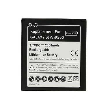 Avizar Batterie Galaxy S4 compatible d'une puissance de 2800 mAh - Noir