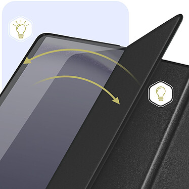 Avizar Housse pour Samsung Galaxy Tab A9 Clapet Trifold Support video / clavier Mise en Veille  Noir pas cher