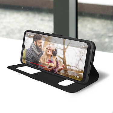 Acheter Avizar Housse Samsung Galaxy A13 4G avec Clapet Double Fenêtre Support Vidéo noir