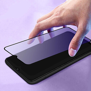 Avizar Protège écran pour Samsung A03s Verre Trempé Anti-lumière Bleue Noir pas cher