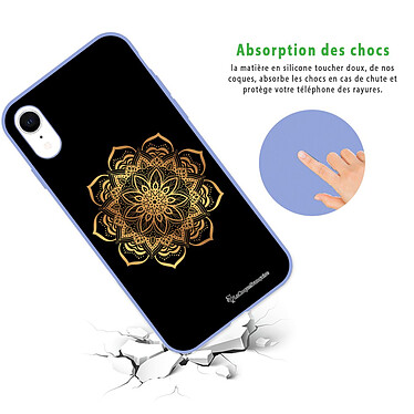 Avis LaCoqueFrançaise Coque iPhone Xr Silicone Liquide Douce lilas Mandala Or