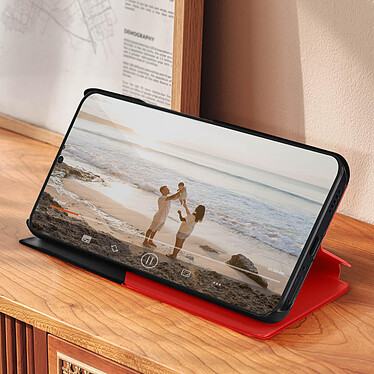 Avis Avizar Étui Folio pour pour Xiaomi Poco F5 Pro Clapet Fenêtre Affichage Heure Support Vidéo  Rouge