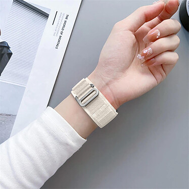 Avis Avizar Bracelet pour Samsung Galaxy Watch 5 / 5 Pro / 4 Nylon Ajustable Boucle Alpine  Blanc