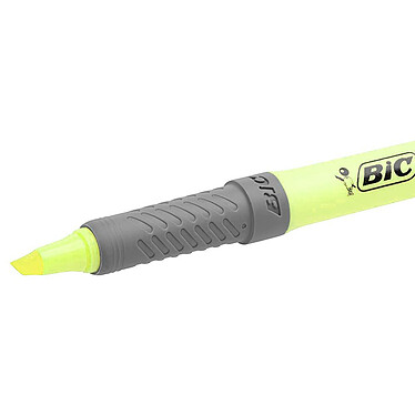BIC Surligneur highlighter grip caoutchouc pointe moyenne biseautee vert pastel x 12 pas cher