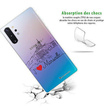 Avis LaCoqueFrançaise Coque Samsung Galaxy Note 10 Plus 360 intégrale transparente Motif J'aime Marseille Tendance