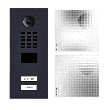 Doorbird - Portier vidéo IP 2 boutons encastré - D2102V-RAL7016-V2-EP + A1061W