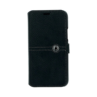 Façonnable Étui pour Apple iPhone 11 Pro Max Folio Sellier avec Bouton Laqué Noir