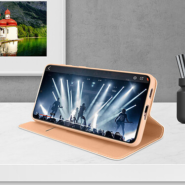 Avis Dux Ducis Housse pour Samsung Galaxy S21 Étui Porte-carte Fonction Support Vidéo Rose champagne