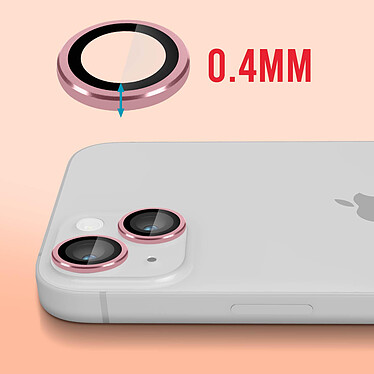 Avizar Film caméra pour iPhone 14 et 14 Plus Verre trempé 9H 0.4mm  Transparent Contour rose pas cher