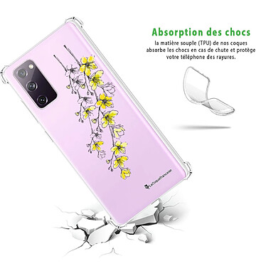 Avis LaCoqueFrançaise Coque Samsung Galaxy S20 FE Silicone antichocs Solides coins renforcés  transparente Motif Fleurs Cerisiers