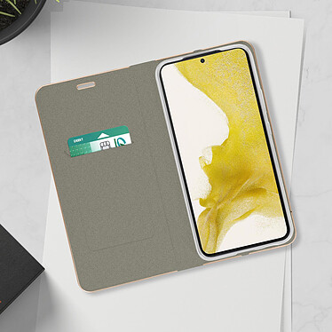 Avis Forcell Étui pour Samsung Galaxy S22 Porte-carte Support Vidéo Luna Book Gold Gris