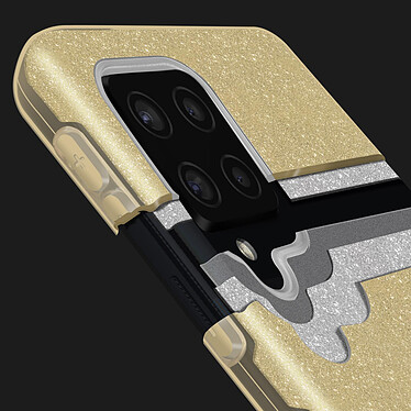 Avis Avizar Coque Samsung Galaxy A42 5G Paillette Amovible Silicone Semi-rigide doré