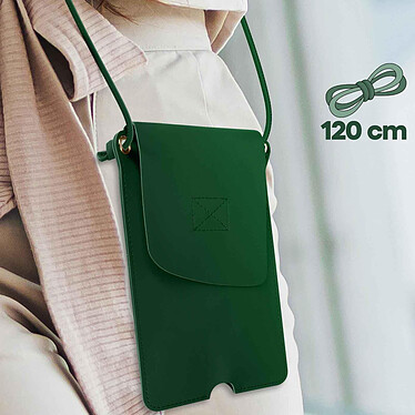 Avizar Pochette Bandoulière Smartphone avec Rangement carte Simili cuir  vert foncé pas cher