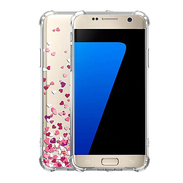 Avis Evetane Coque Samsung Galaxy S7 anti-choc souple angles renforcés transparente Motif Confettis De Coeur