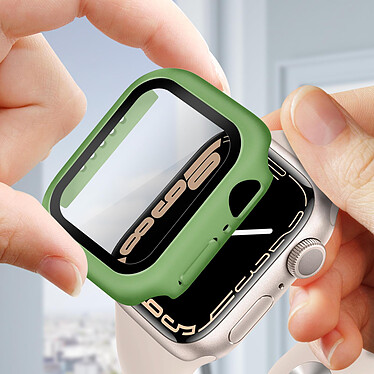 Avizar Coque Apple Watch Serie 7 (41mm) Rigide Ultra-fine Vitre de Protection vert pas cher