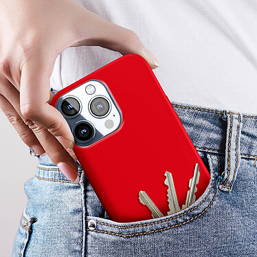Avis Avizar Coque pour iPhone 15 Pro Max Silicone Semi-rigide Finition Douce au Toucher Fine  Rouge