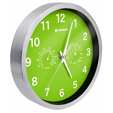 Bresser Horloge Murale 25cm Mytime Avec Température Et Humidité Couleur Verte BRE_8020310B4K000