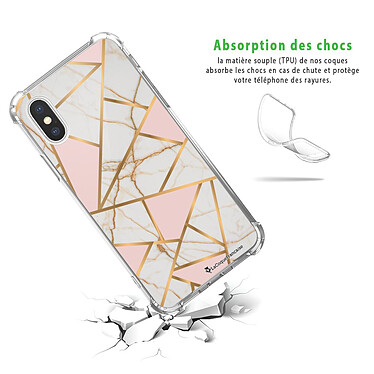 Avis LaCoqueFrançaise Coque iPhone X/Xs anti-choc souple angles renforcés transparente Motif Marbre Rose