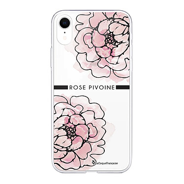 LaCoqueFrançaise Coque iPhone Xr silicone transparente Motif Rose Pivoine ultra resistant