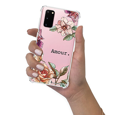 LaCoqueFrançaise Coque Samsung Galaxy S20 anti-choc souple angles renforcés transparente Motif Amour en fleurs pas cher